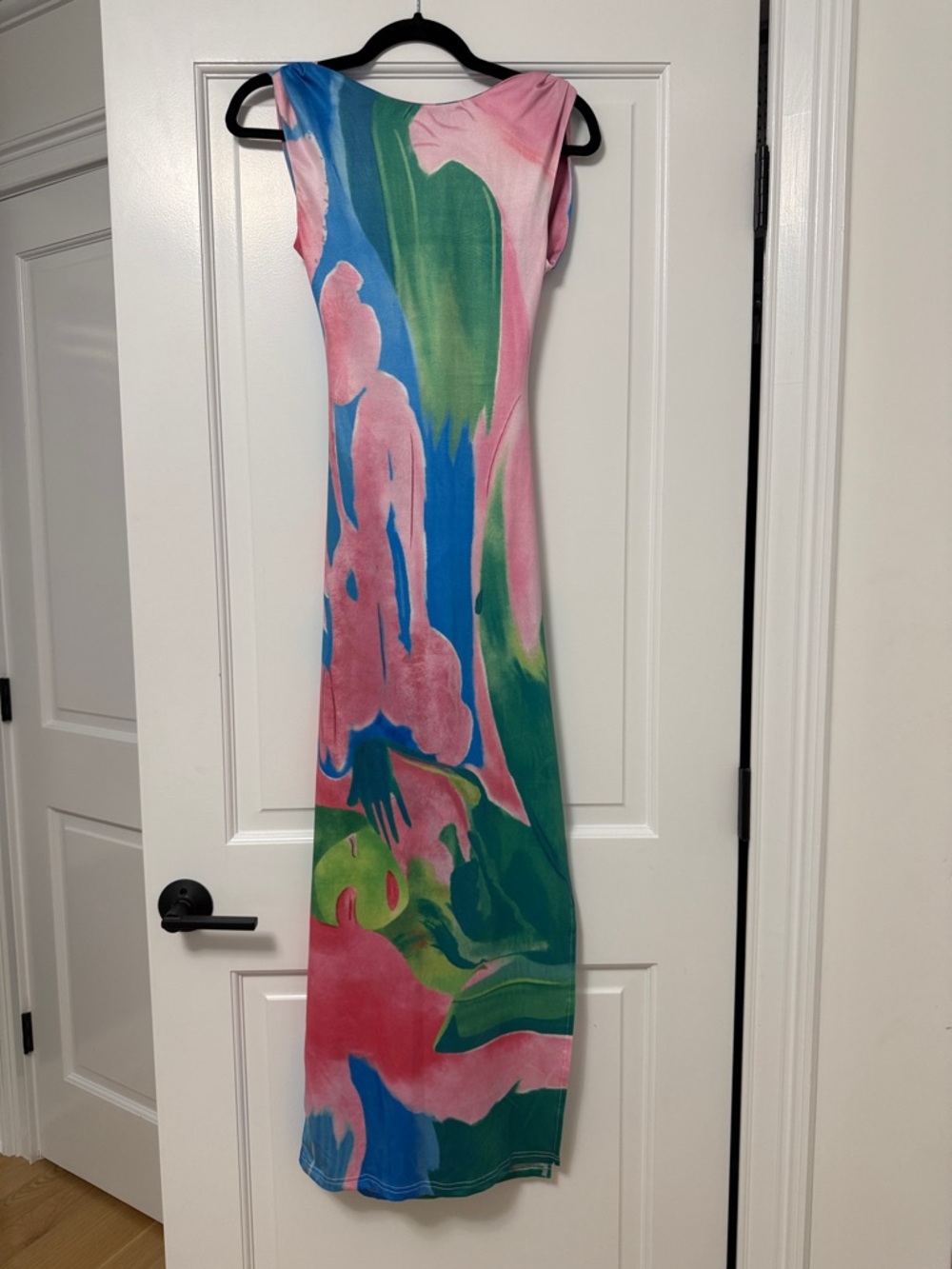 Commense Multicolor Abstract Print Maxi Dress - Pink, Green, Blue- NEVER WORN